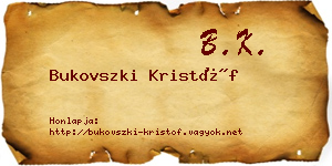 Bukovszki Kristóf névjegykártya