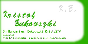 kristof bukovszki business card